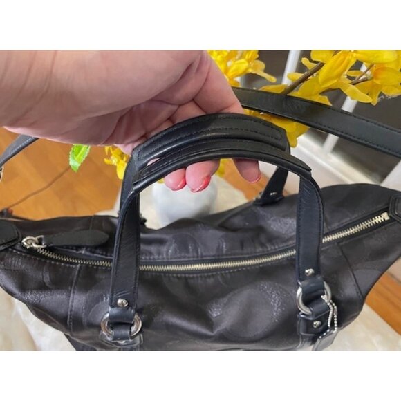 Authentic Coach Leather Trim Black Campbell signature satchel. - Picture 3 of 10